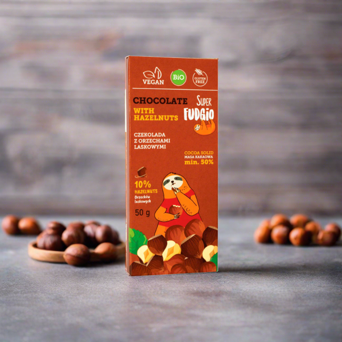 Csokoládé törökmogyoróval - bio - 50g