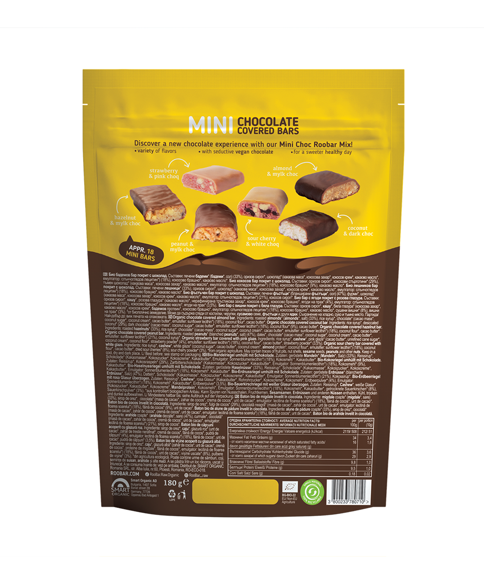 Mini choco nyers szelet válogatás - bio - 180g